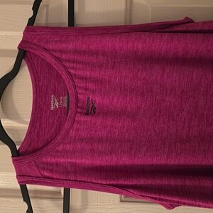 REEBOK SIGNATURE BRAND WOMENS PINK MAGENTA HEATHER ATHLETIC TANK TOP SIZE LARGE
